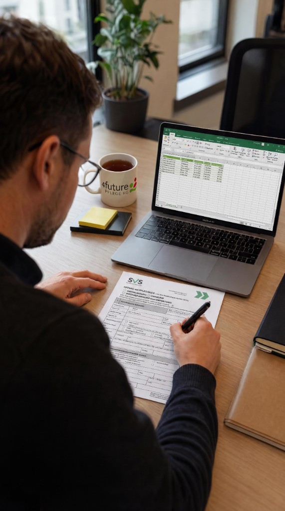 Pflegefinanzierung und Antragstellung mit Formularen am Schreibtisch